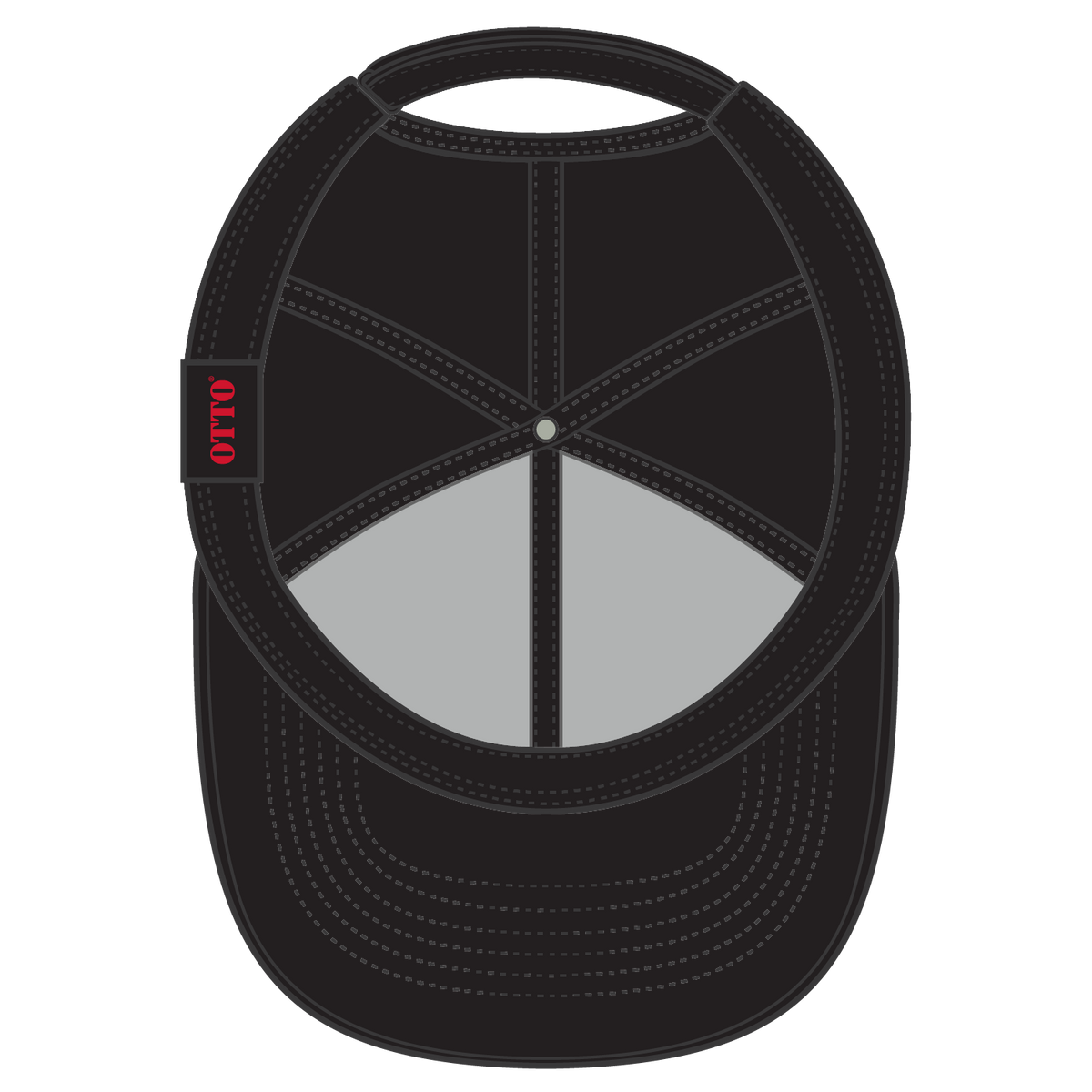 Inside View of 003 - Black OTTO CAP UPF 50+ 6 Panel Low Profile Baseball Cap