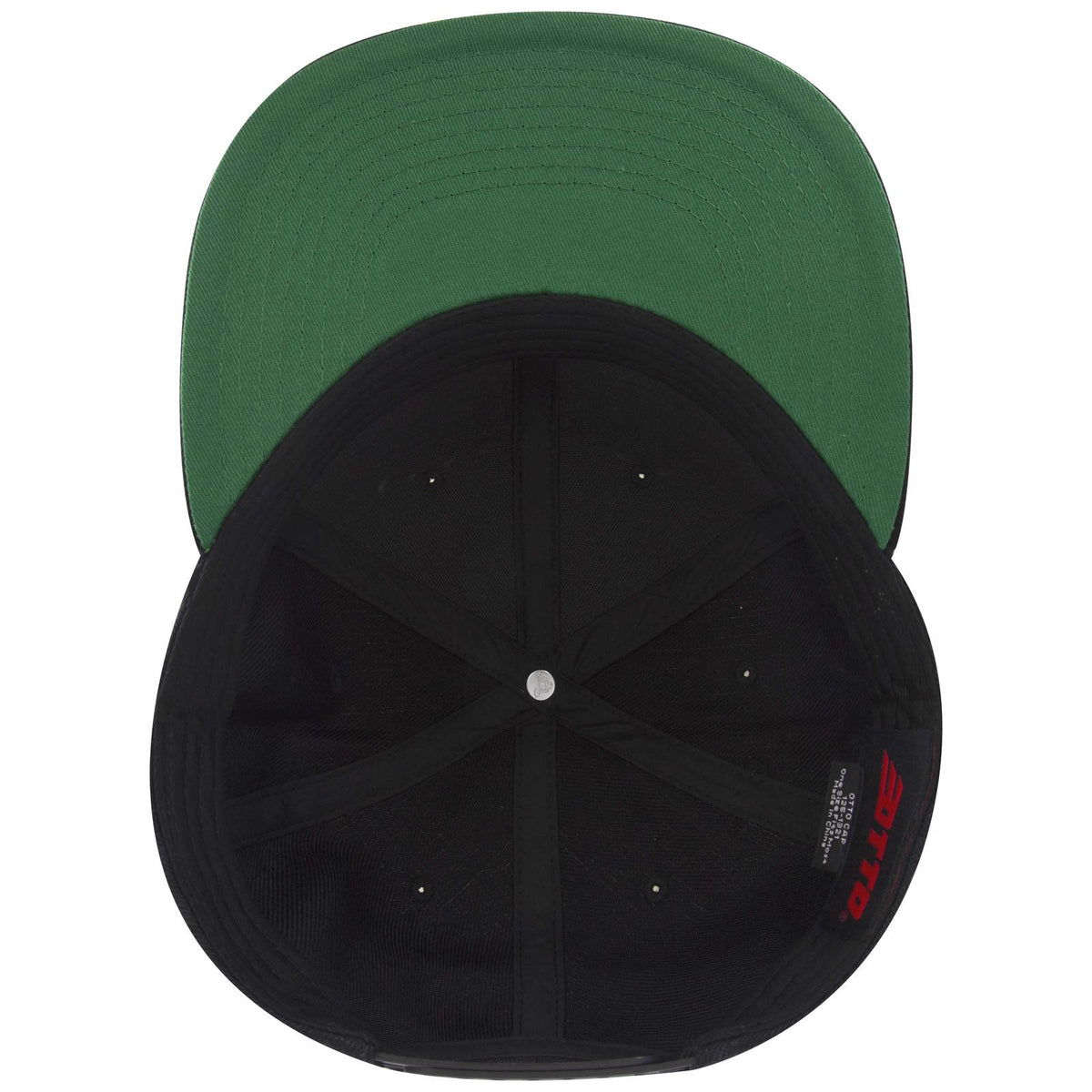 Inside View of 003A - Black OTTO CAP "OTTO SNAP" 6 Panel Pro Style Snapback Hat