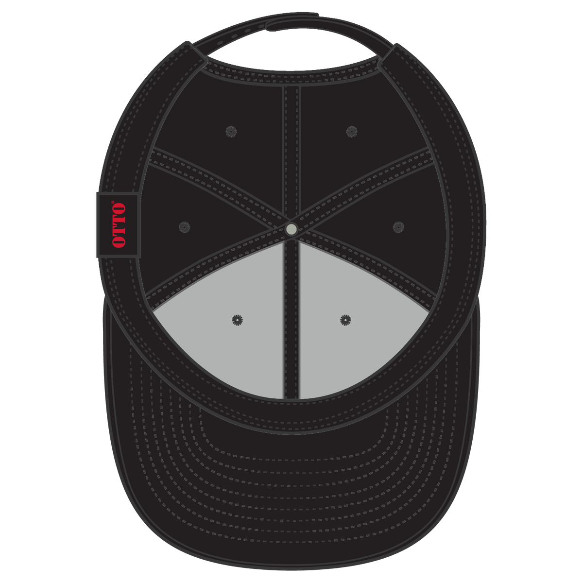 Inside View of 003A - Black OTTO CAP “OTTO SNAP” 6 Panel Pro Style Snapback Hat