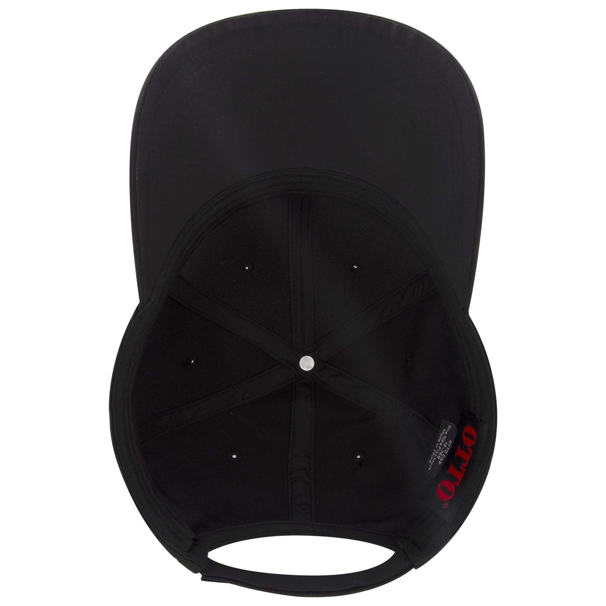 Inside View of 003B - Black OTTO CAP 6 Panel Low Profile Baseball Cap