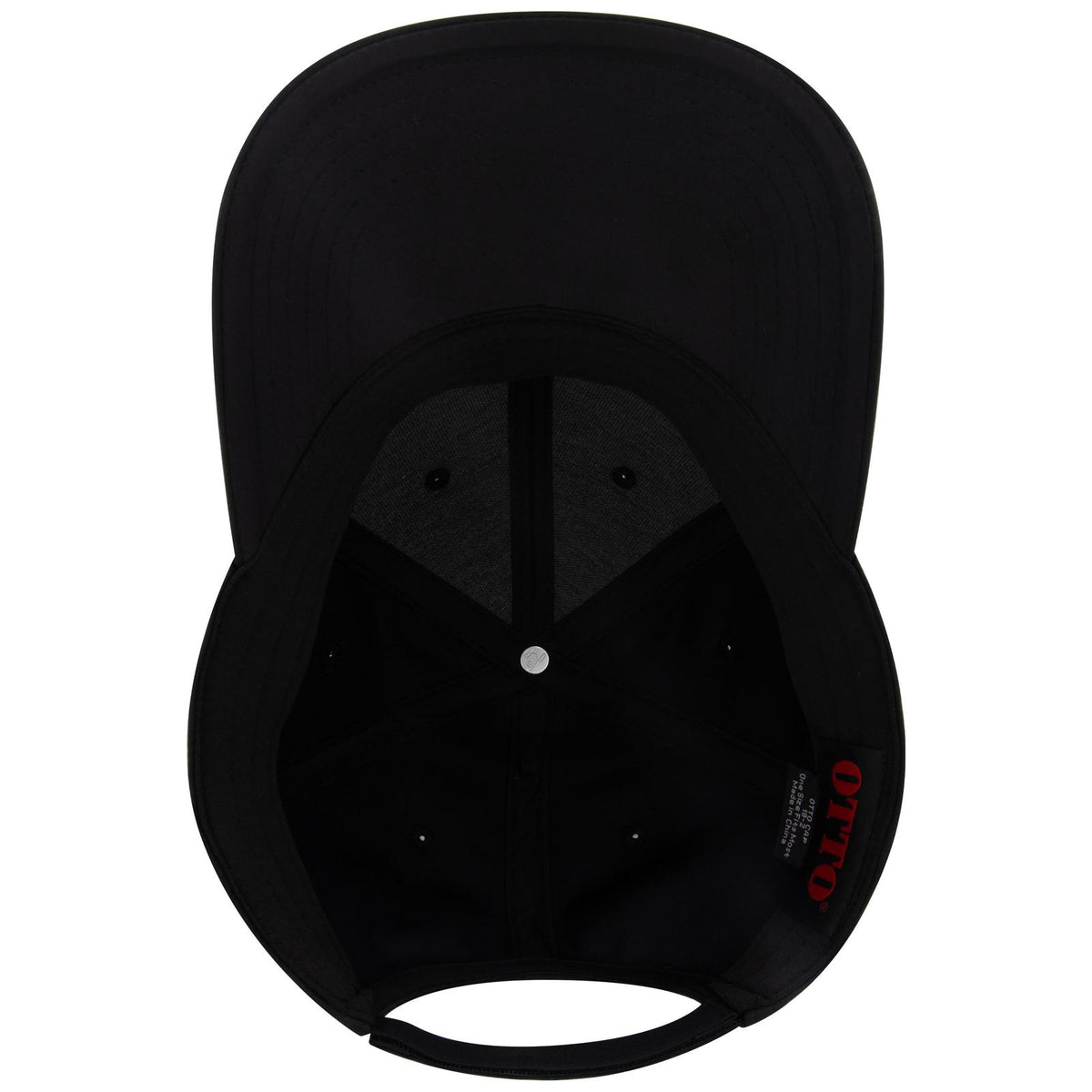 Inside View of 003B - Black OTTO CAP 6 Panel Low Profile Baseball Cap