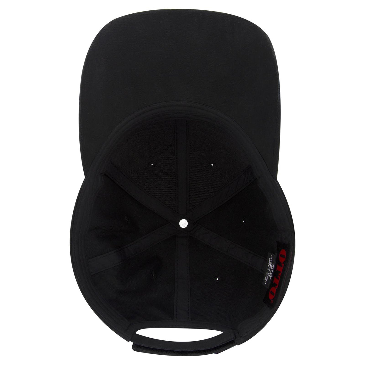 Inside View of 003B - Black OTTO CAP 6 Panel Low Profile Baseball Cap