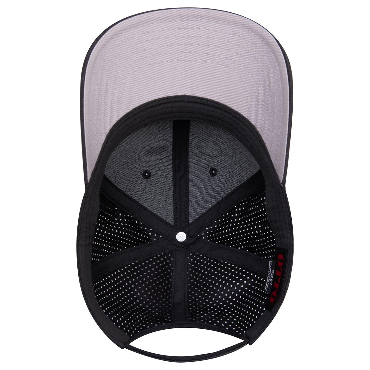 Inside View of 003B - Black OTTO CAP 6 Panel Mid Profile Baseball Cap