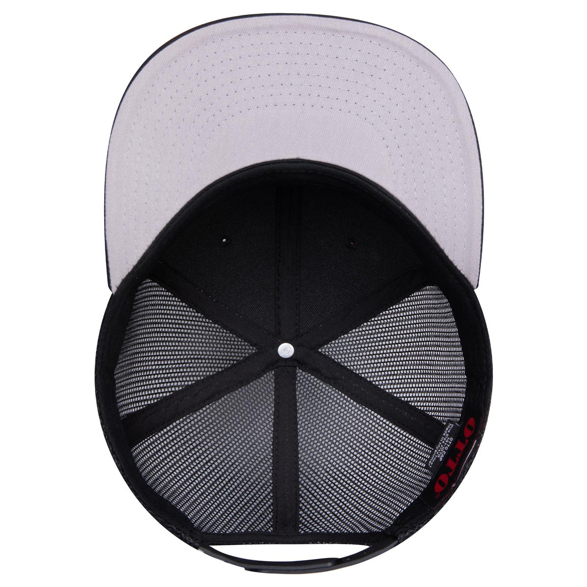 Inside View of 003B - Black OTTO CAP "OTTO SNAP" 6 Panel Pro Style Mesh Back Trucker Snapback Hat