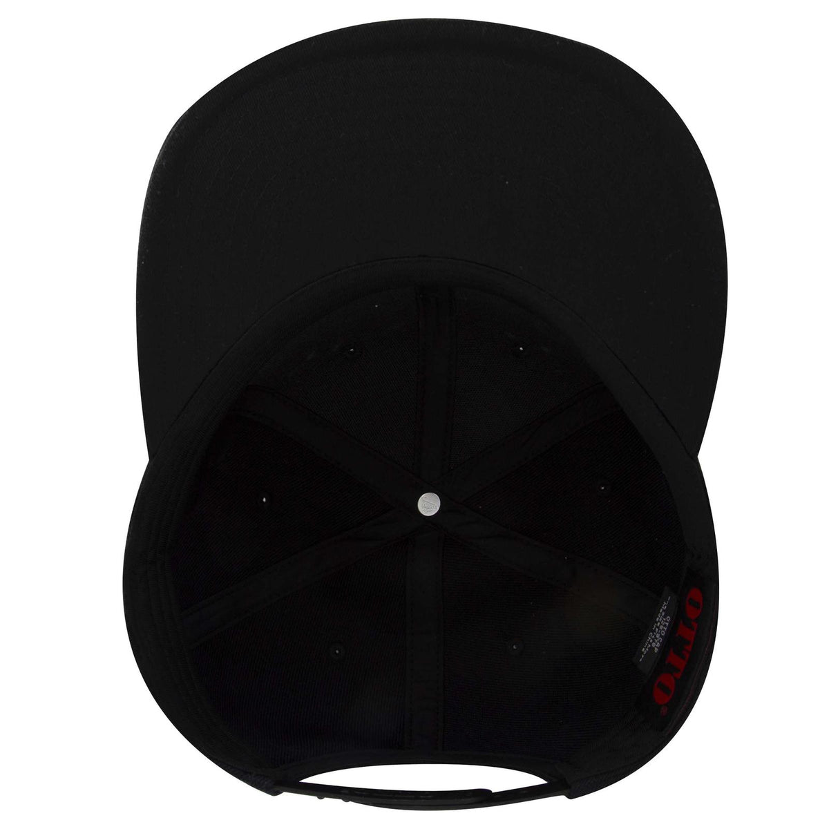 Inside View of 003B - Blk OTTO CAP "OTTO SNAP" 6 Panel Pro Style Snapback Hat
