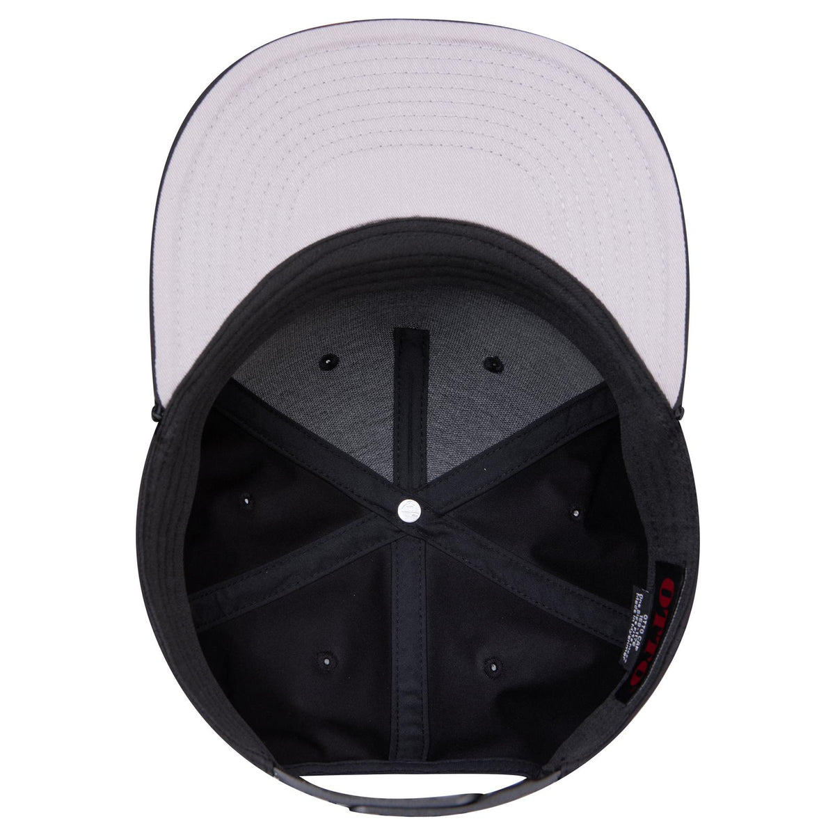 Inside View of 003C - Black OTTO CAP "OTTO SNAP" 5 Panel Pro Style Snapback Hat