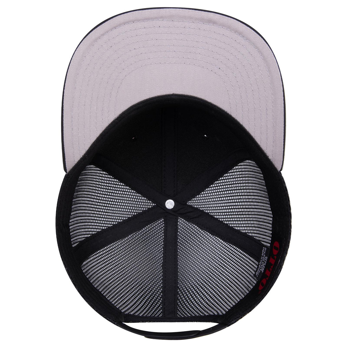 Inside View of 003C - Black OTTO CAP "OTTO SNAP" 6 Panel Pro Style Mesh Back Trucker Snapback Hat