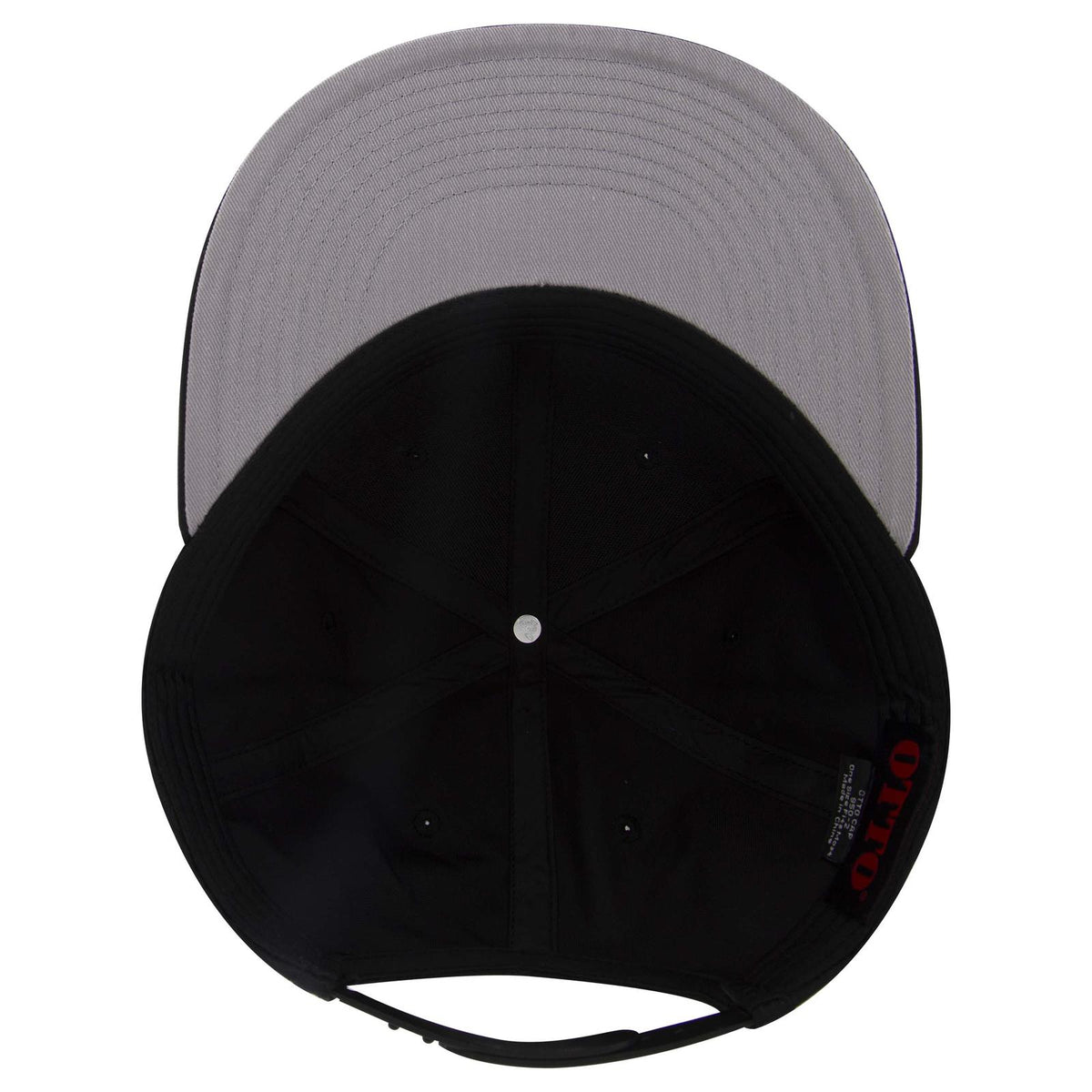 Inside View of 003C - Black OTTO CAP "OTTO SNAP" 6 Panel Pro Style Snapback Hat