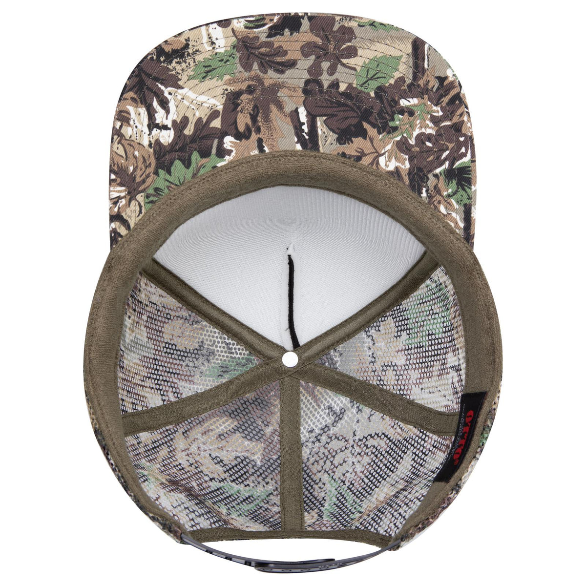 Inside View of 003CPA OTTO CAP "OTTO SNAP" 5 Panel High Crown Mesh Back Trucker Snapback Hat