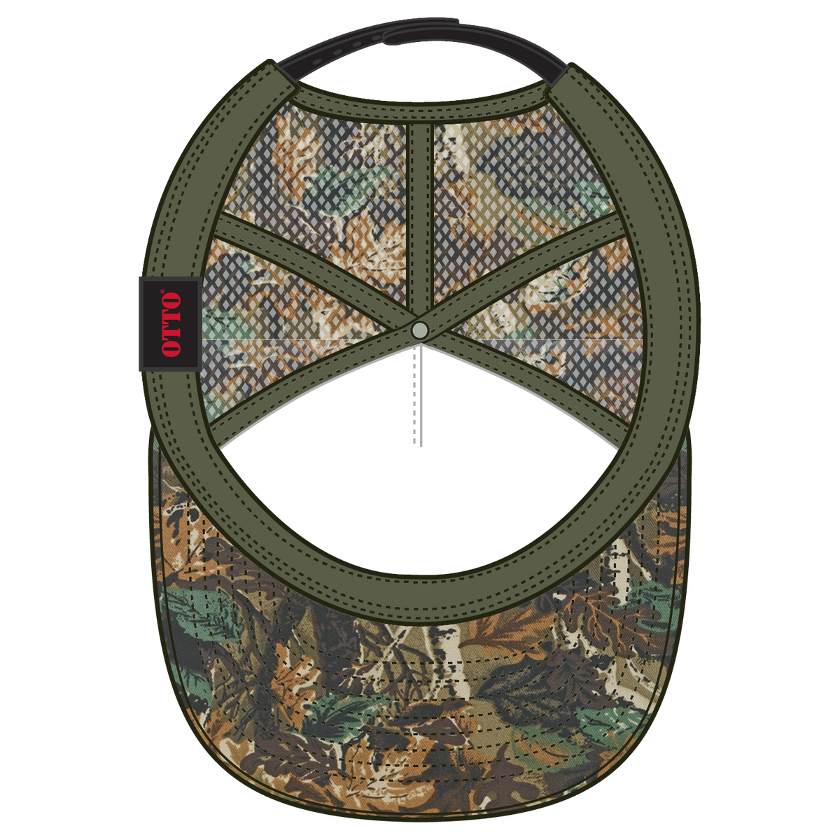 Inside View of 003CPA OTTO CAP "OTTO SNAP" 5 Panel High Crown Mesh Back Trucker Snapback Hat