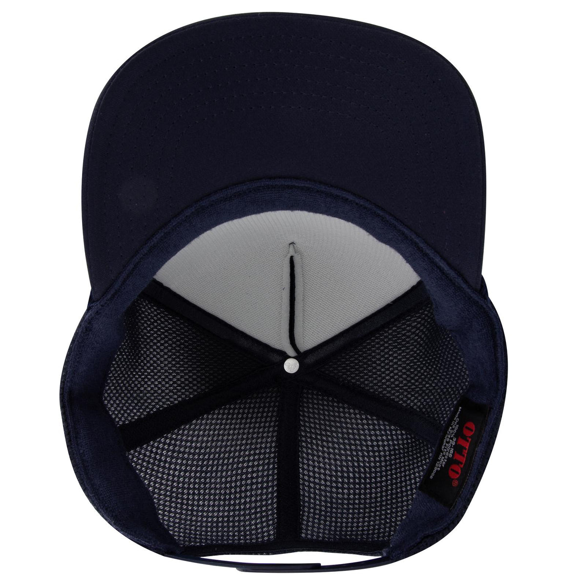 Inside View of 004 - Navy OTTO CAP 5 Panel High Crown Air Mesh Back Trucker Hat