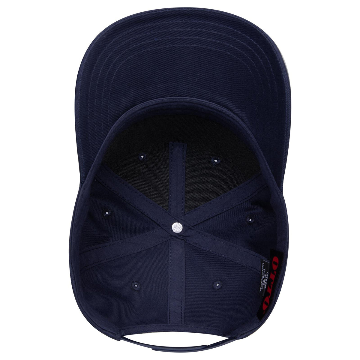 Inside View of 004 - Navy OTTO CAP 5 Panel Mid Profile Baseball Cap