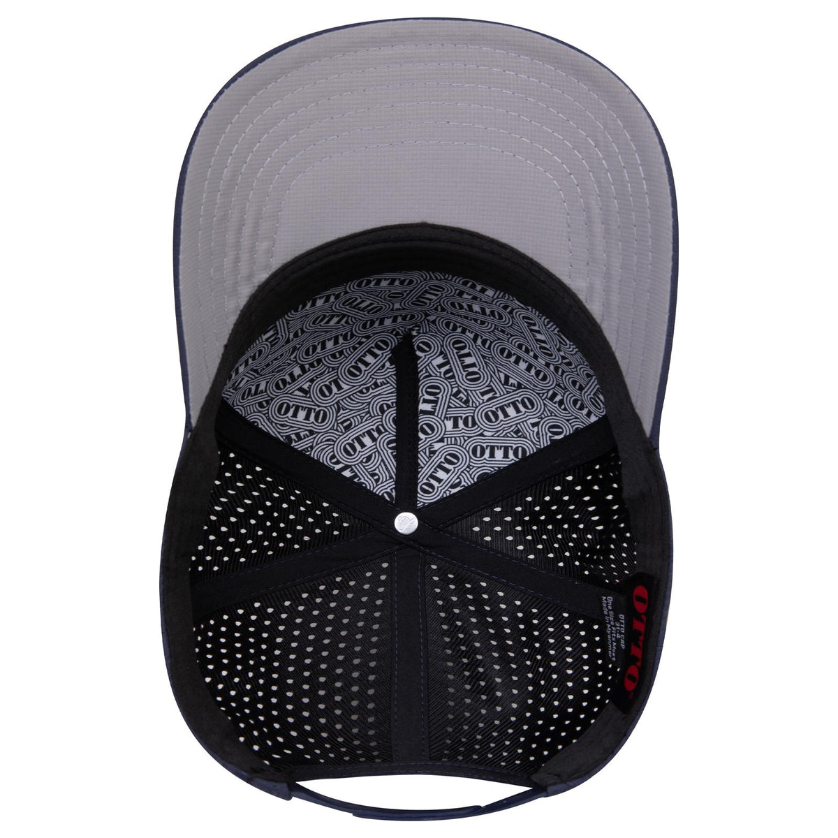 Inside View of 004 - Navy OTTO CAP 5 Panel Mid Profile Baseball Cap