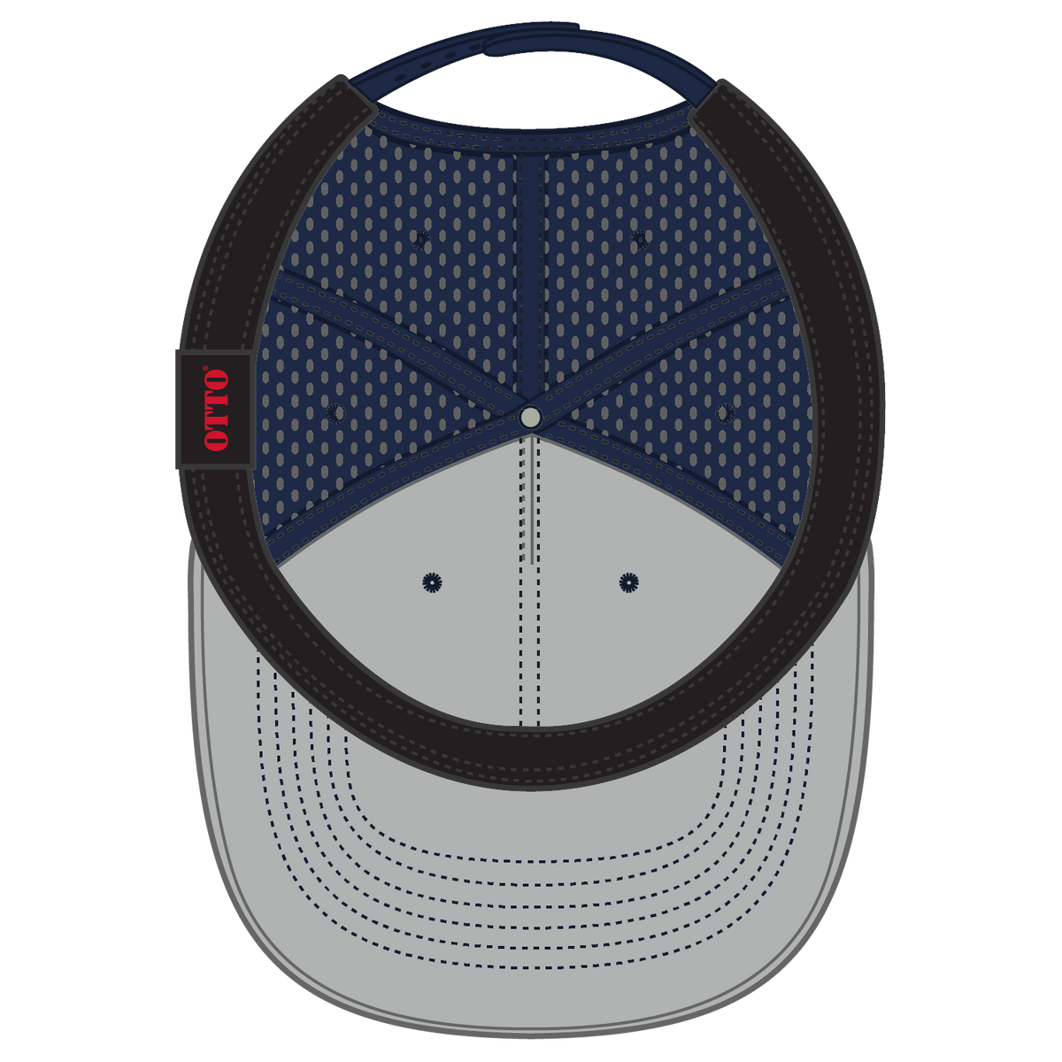 Inside View of 004 - Navy OTTO CAP 5 Panel Mid Profile Baseball Cap