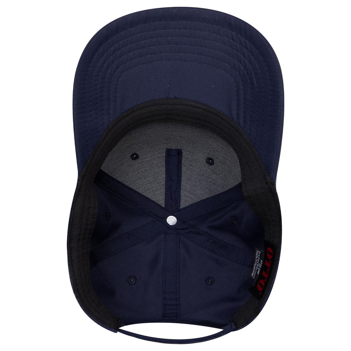 Inside View of 004 - Navy OTTO CAP 5 Panel Mid Profile Baseball Cap