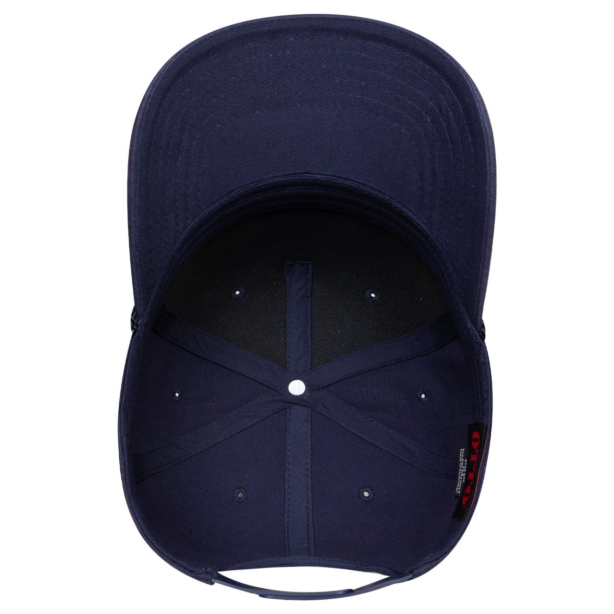 Inside View of 004 - Navy OTTO CAP 5 Panel Mid Profile Baseball Cap