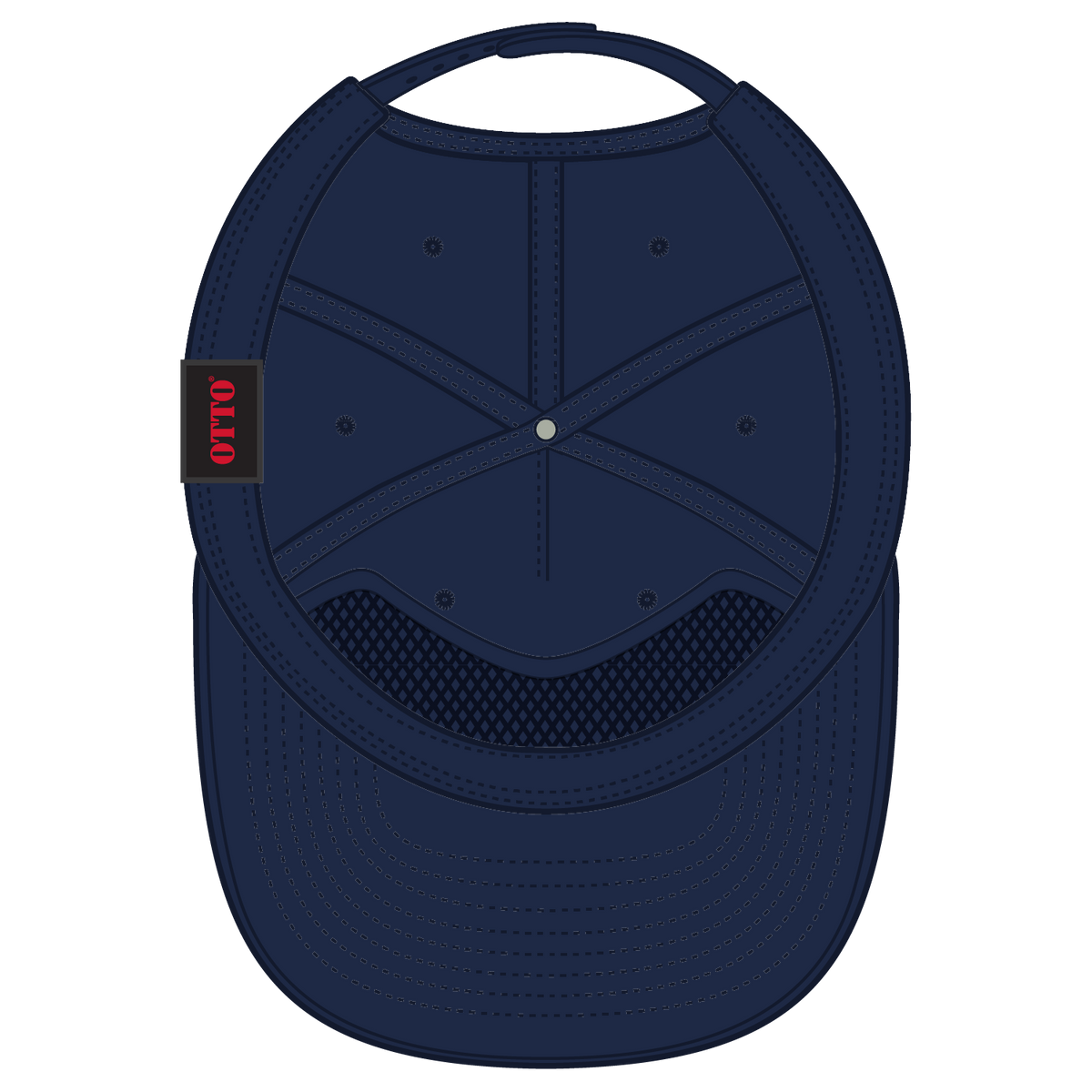Inside View of 004 - Navy OTTO CAP 5 Panel Pro Style Baseball Cap