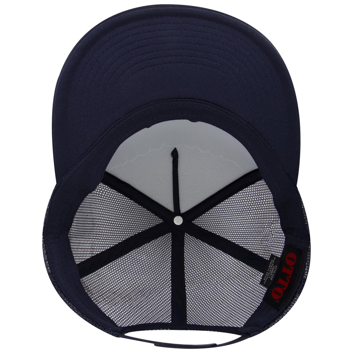 Inside View of 004 - Navy OTTO CAP 5 Panel Pro Style Mesh Back Trucker Hat