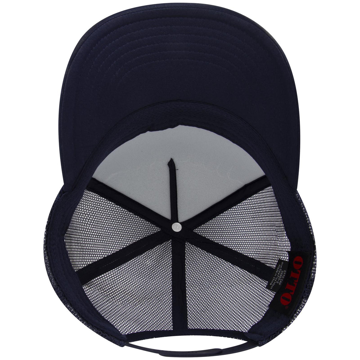 Inside View of 004 - Navy OTTO CAP 5 Panel Pro Style Mesh Back Trucker Hat