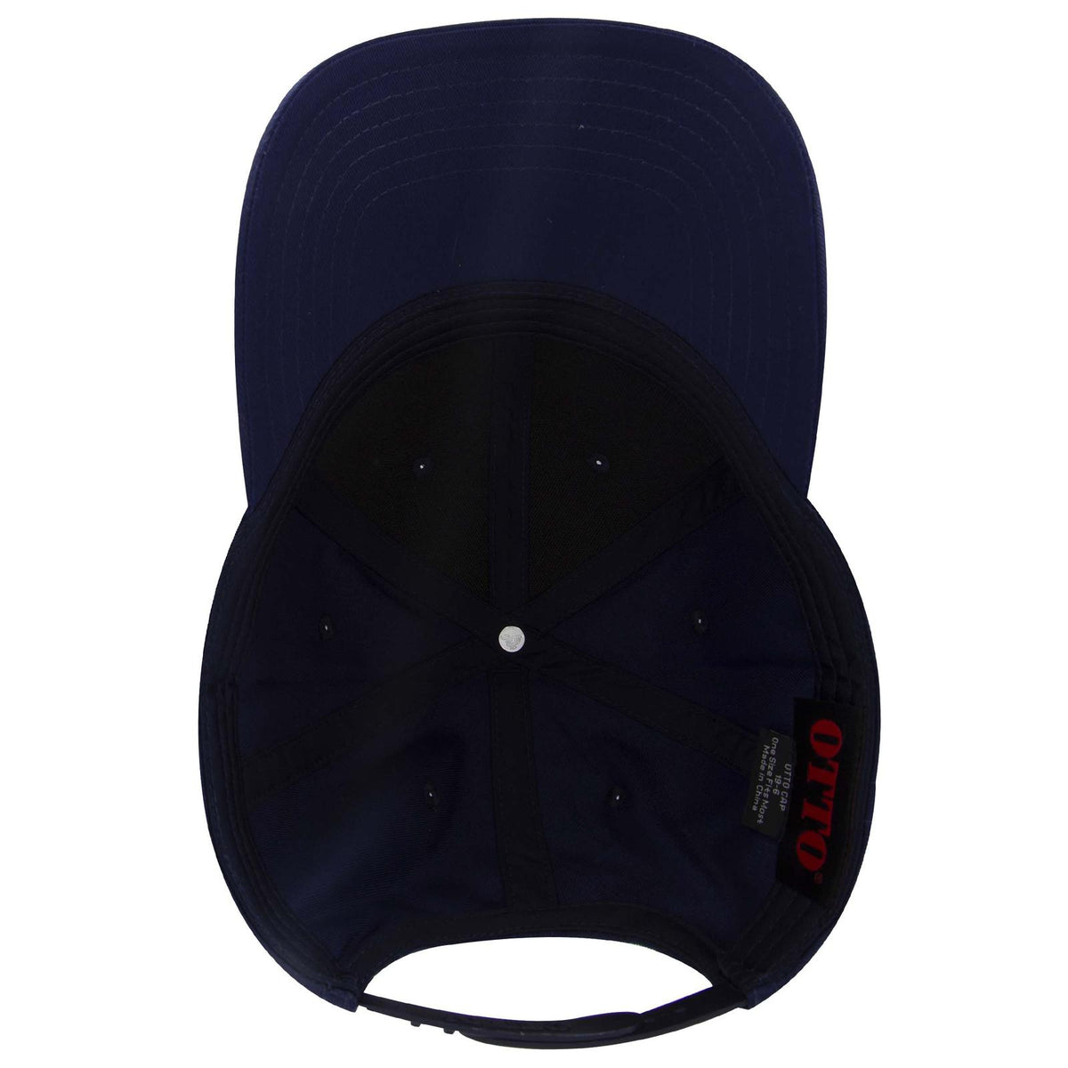 Inside View of 004 - Navy OTTO CAP 6 Panel Low Profile Baseball Cap