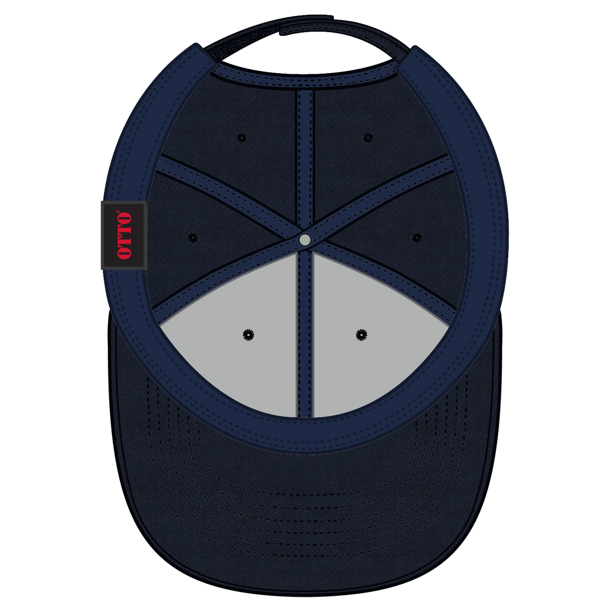 Inside View of 004 - Navy OTTO CAP 6 Panel Low Profile Baseball Cap