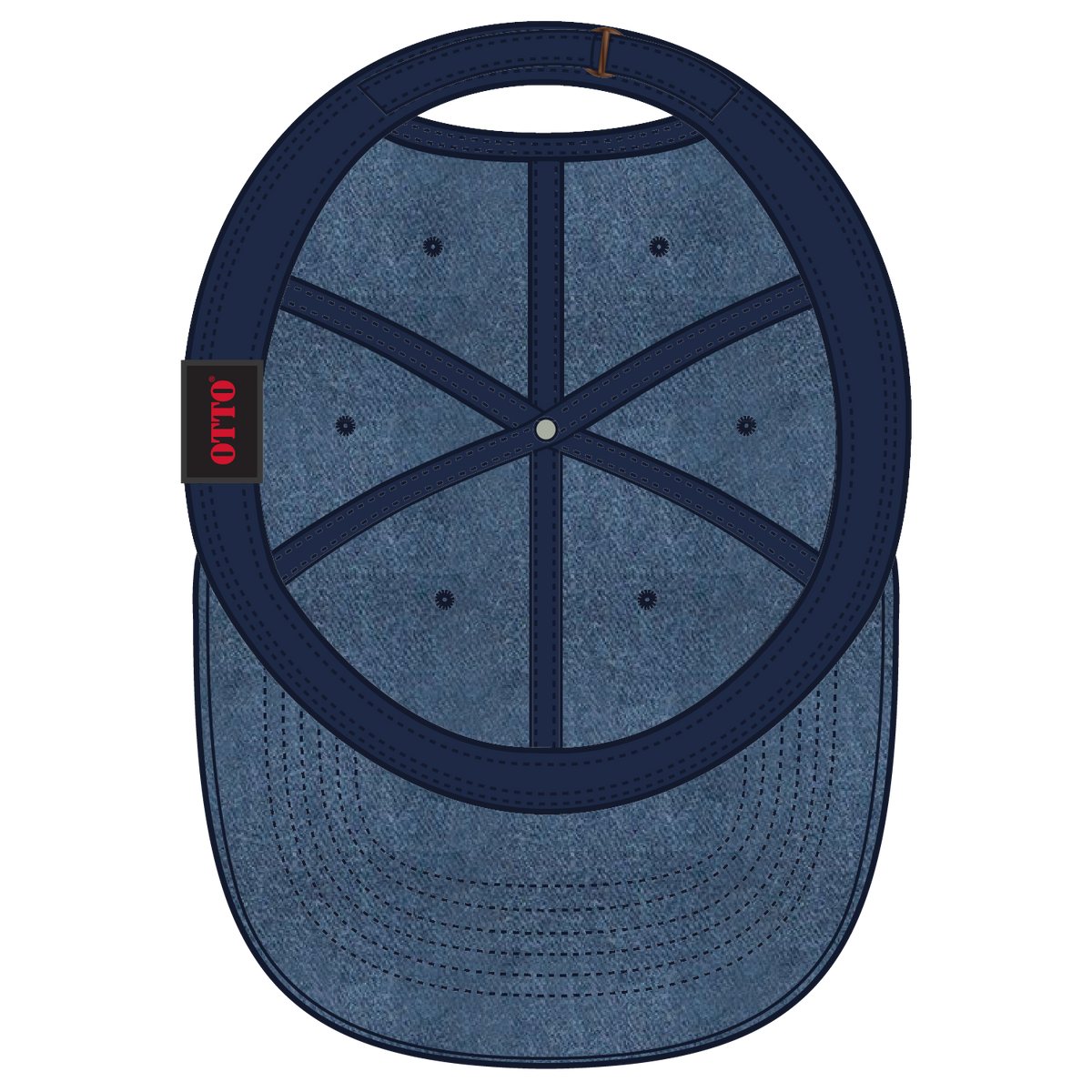 Inside View of 004 - Navy OTTO CAP 6 Panel Low Profile Dad Hat