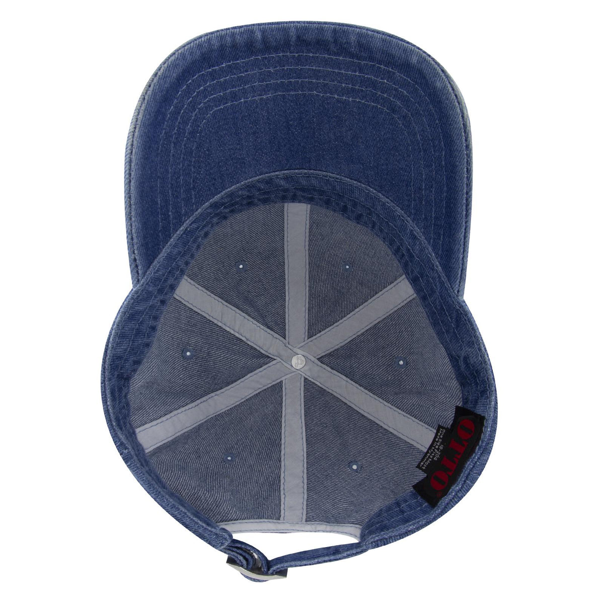 Inside View of 004 - Navy OTTO CAP 6 Panel Low Profile Dad Hat