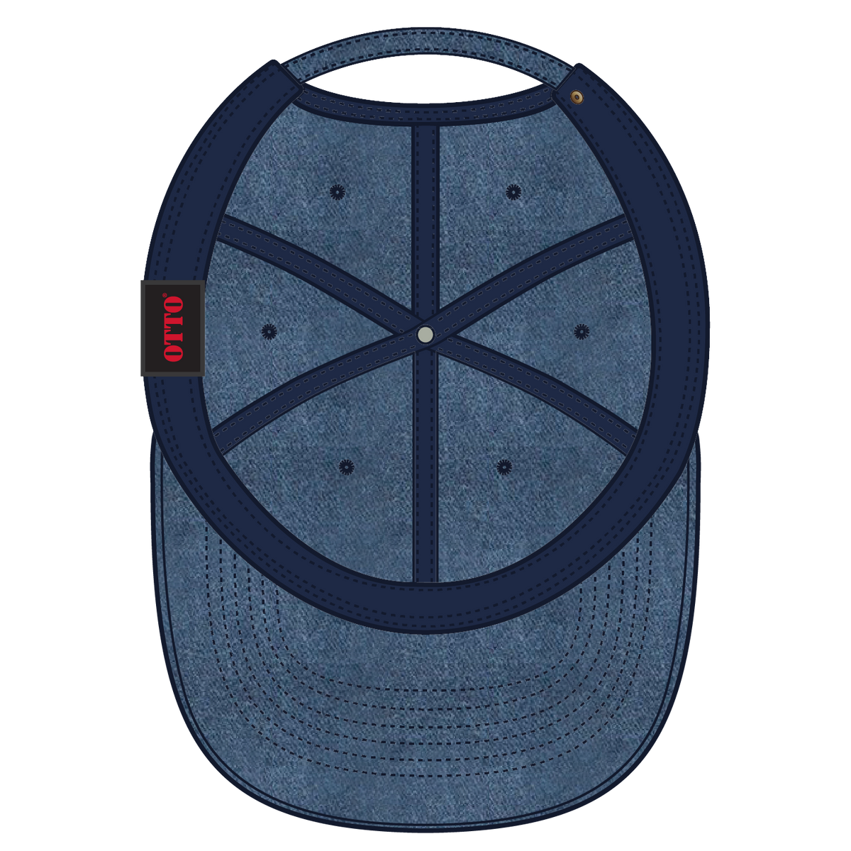 Inside View of 004 - Navy OTTO CAP 6 Panel Low Profile Dad Hat