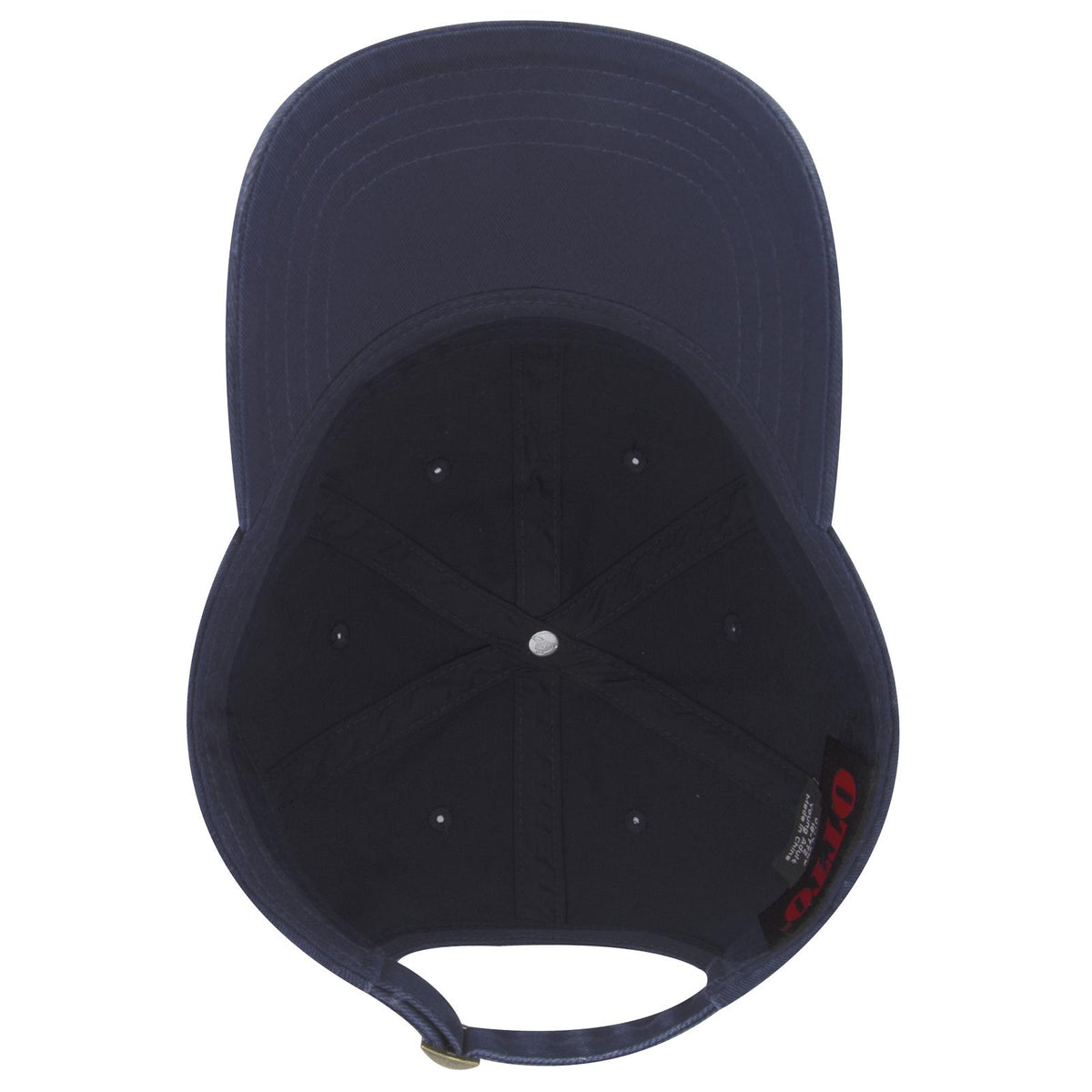 Inside View of 004 - Navy OTTO CAP 6 Panel Low Profile Dad Hat