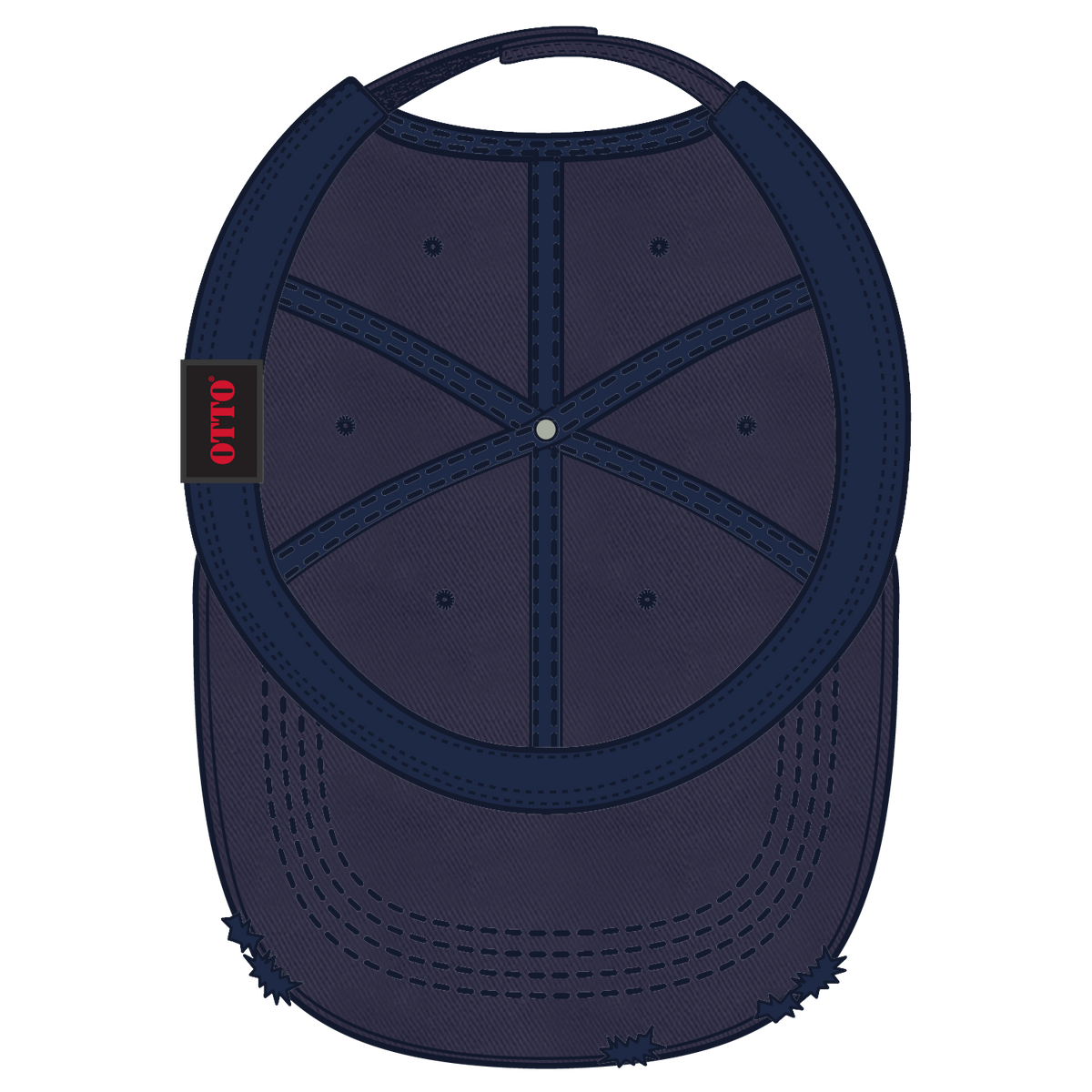 Inside View of 004 - Navy OTTO CAP 6 Panel Low Profile Dad Hat