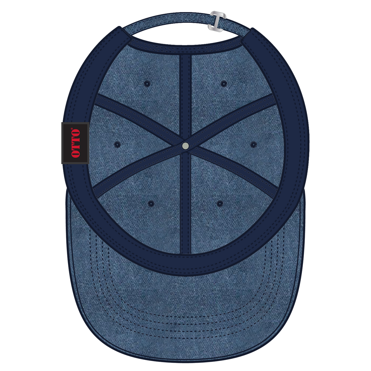 Inside View of 004 - Navy OTTO CAP 6 Panel Low Profile Dad Hat