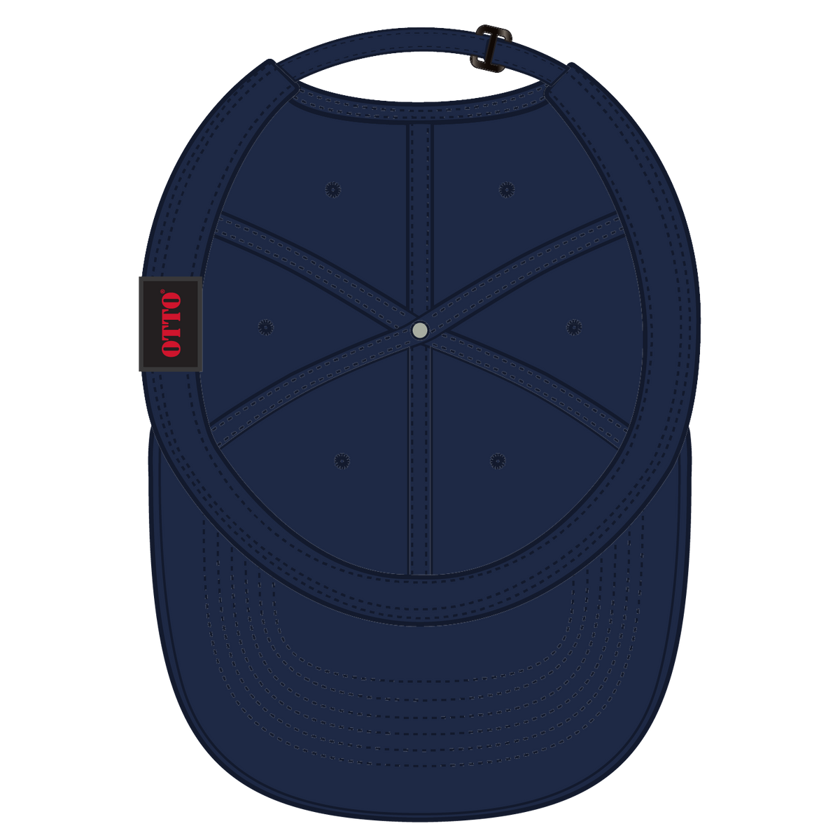 Inside View of 004 - Navy OTTO CAP 6 Panel Low Profile Dad Hat