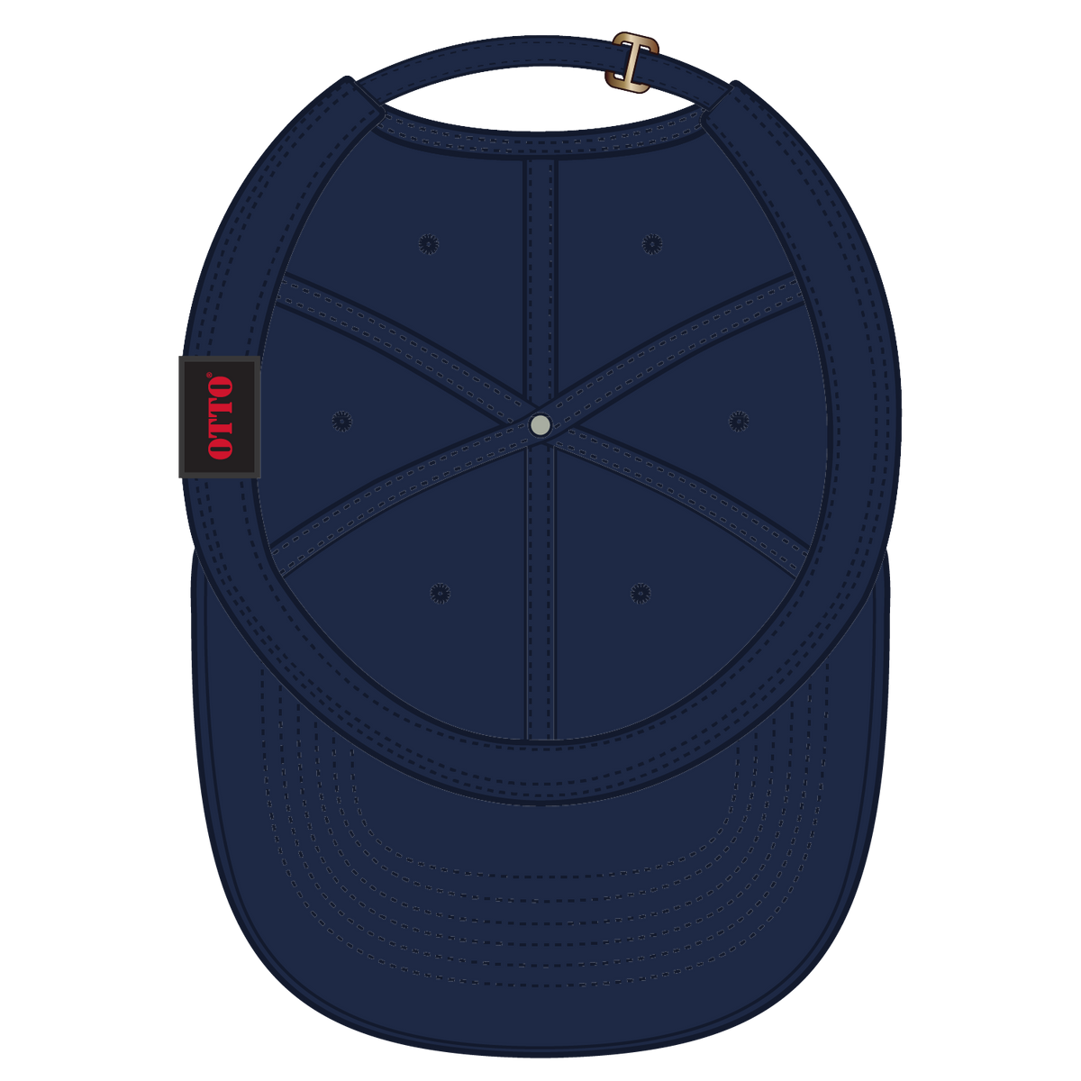 Inside View of 004 - Navy OTTO CAP 6 Panel Low Profile Dad Hat
