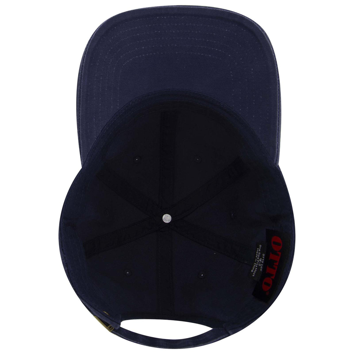 Inside View of 004 - Navy OTTO CAP 6 Panel Low Profile Dad Hat