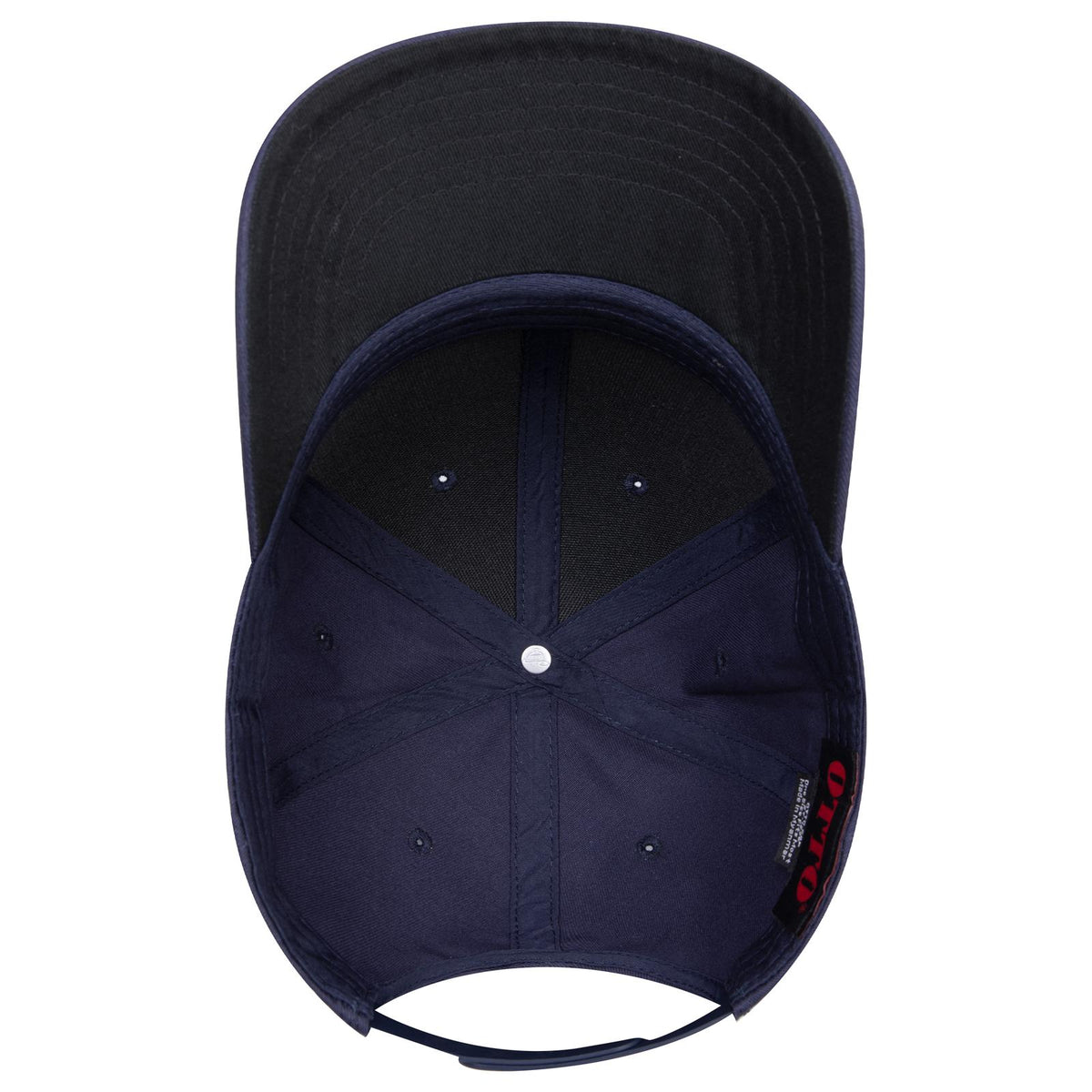Inside View of 004 - Navy OTTO CAP 6 Panel Mid Profile Baseball Cap