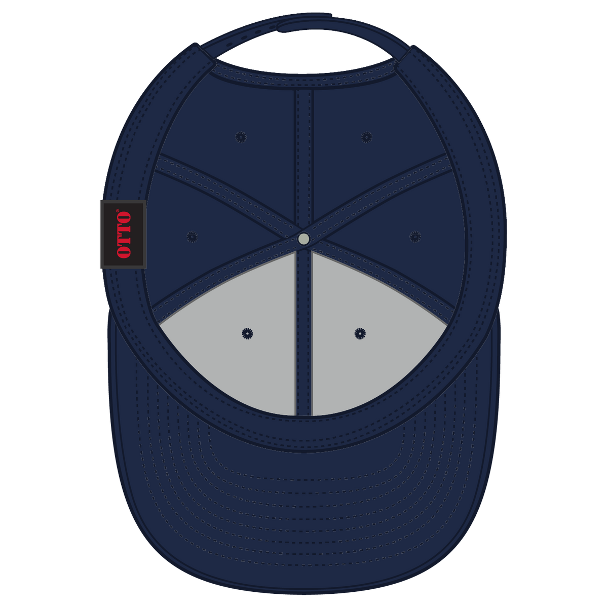 Inside View of 004 - Navy OTTO CAP 6 Panel Mid Profile Baseball Cap
