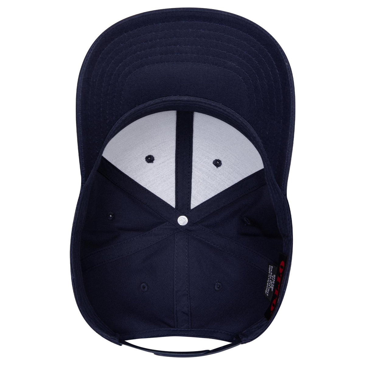 Inside View of 004 - Navy OTTO CAP 6 Panel Mid Profile Baseball Cap
