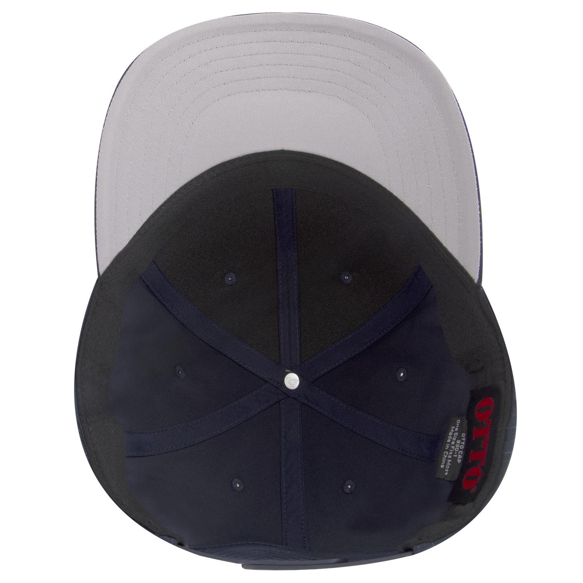Inside View of 004 - Navy OTTO CAP 6 Panel Pro Style Baseball Cap