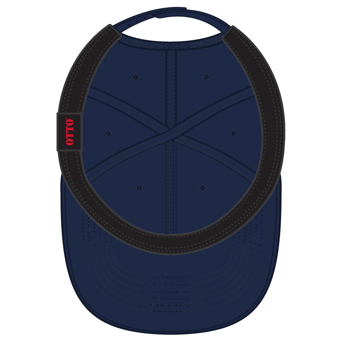 Inside View of 004 - Navy OTTO CAP 6 Panel Pro Style Baseball Cap