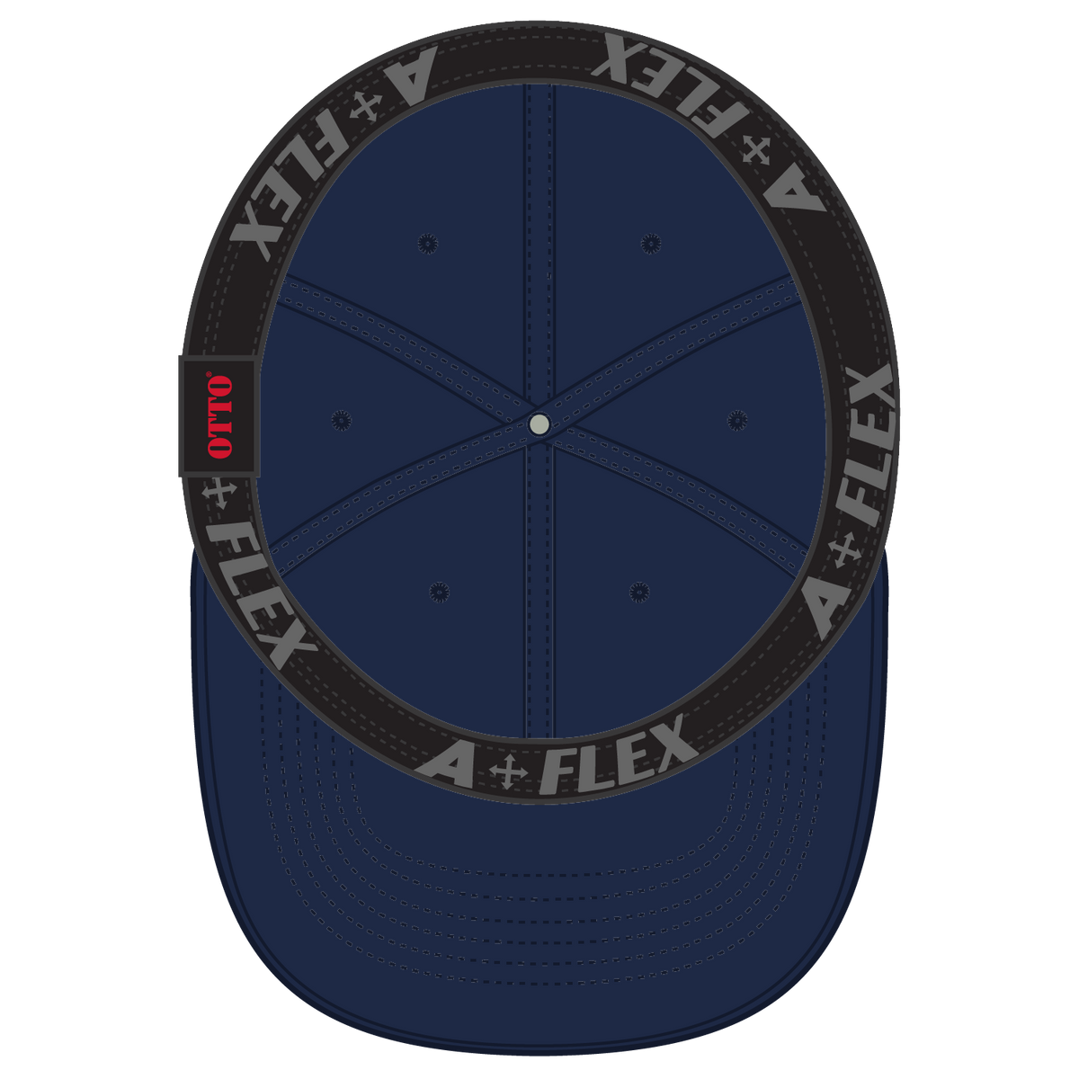Inside View of 004 - Navy OTTO CAP "OTTO A-FLEX" Fitted 6 Panel Low Profile Baseball Cap