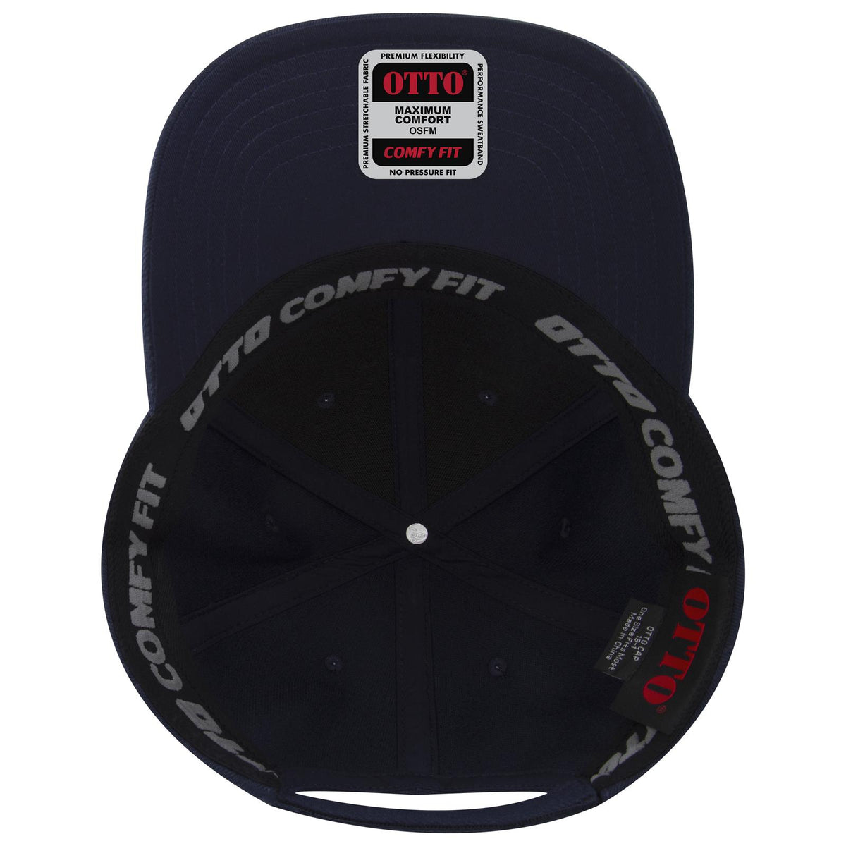 Inside View of 004 - Navy OTTO CAP "OTTO COMFY FIT" 6 Panel Low Profile Baseball Cap