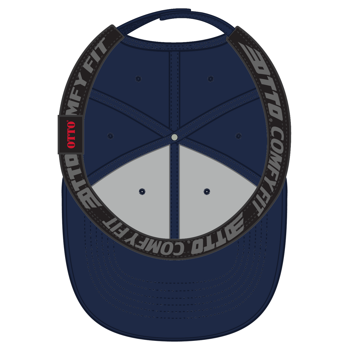 Inside View of 004 - Navy OTTO CAP "OTTO COMFY FIT" 6 Panel Low Profile Baseball Cap