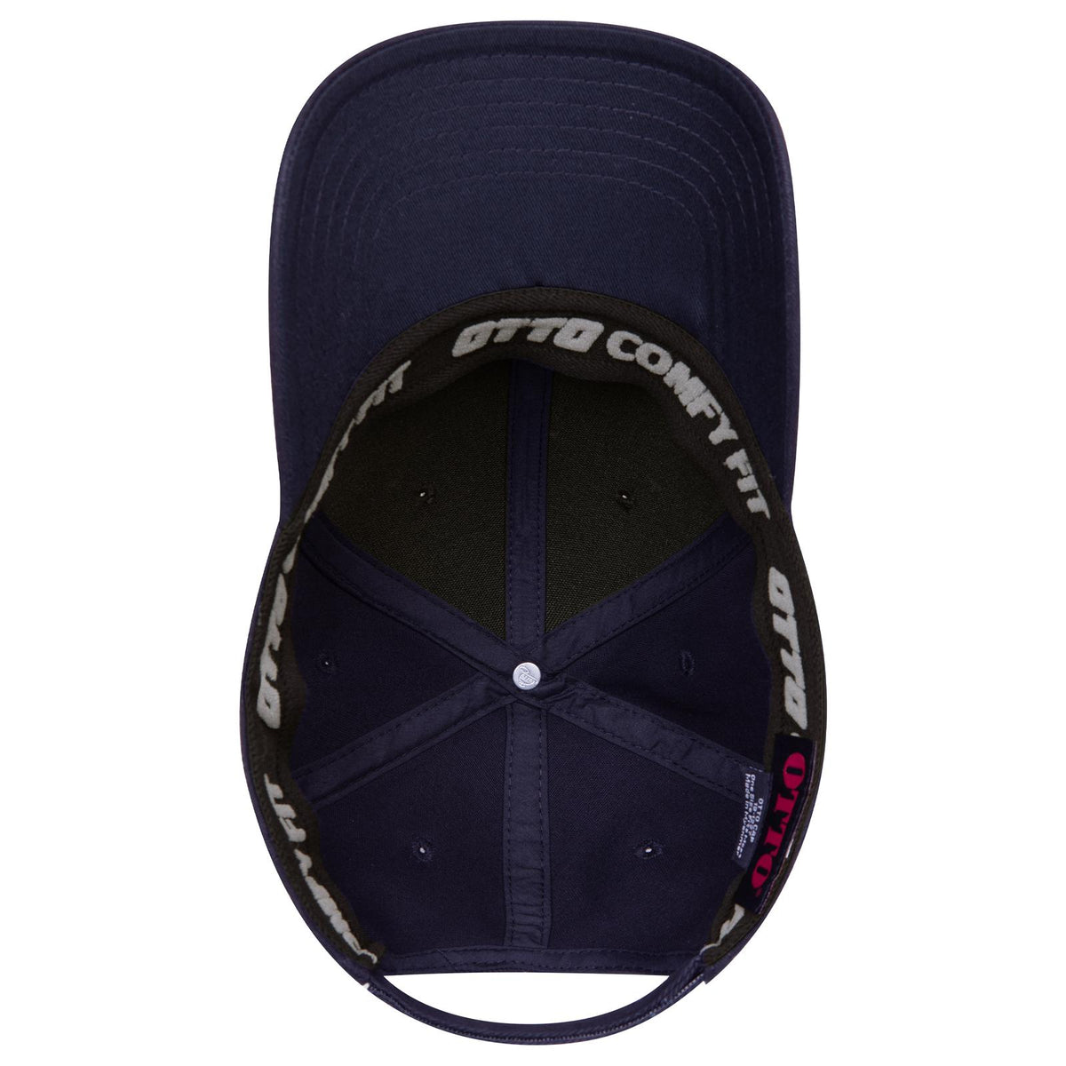 Inside View of 004 - Navy OTTO CAP "OTTO COMFY FIT" 6 Panel Low Profile Baseball Cap