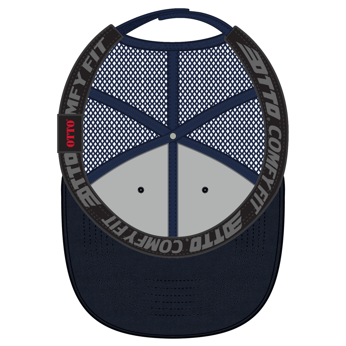 Inside View of 004 - Navy OTTO CAP "OTTO COMFY FIT" 6 Panel Low Profile Baseball Cap