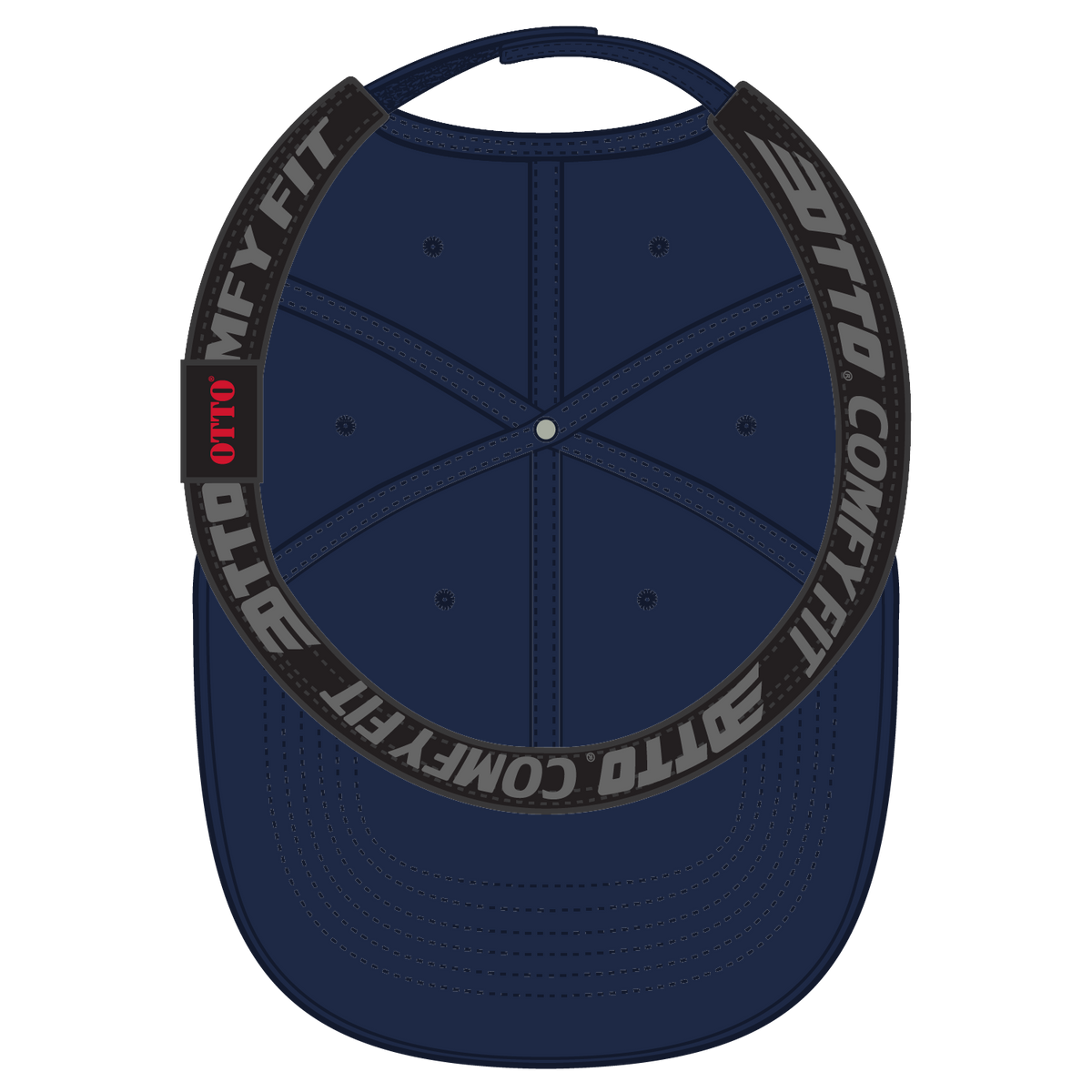 Inside View of 004 - Navy OTTO CAP "OTTO COMFY FIT" 6 Panel Low Profile Dad Hat