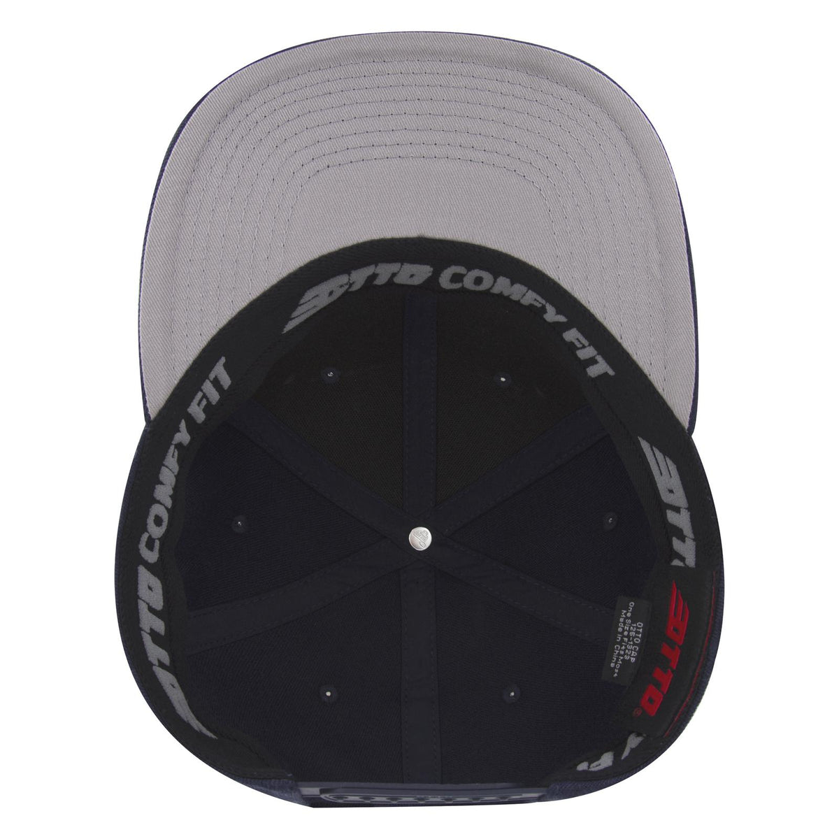 Inside View of 004 - Navy OTTO CAP "OTTO COMFY FIT" 6 Panel Pro Style Snapback Hat