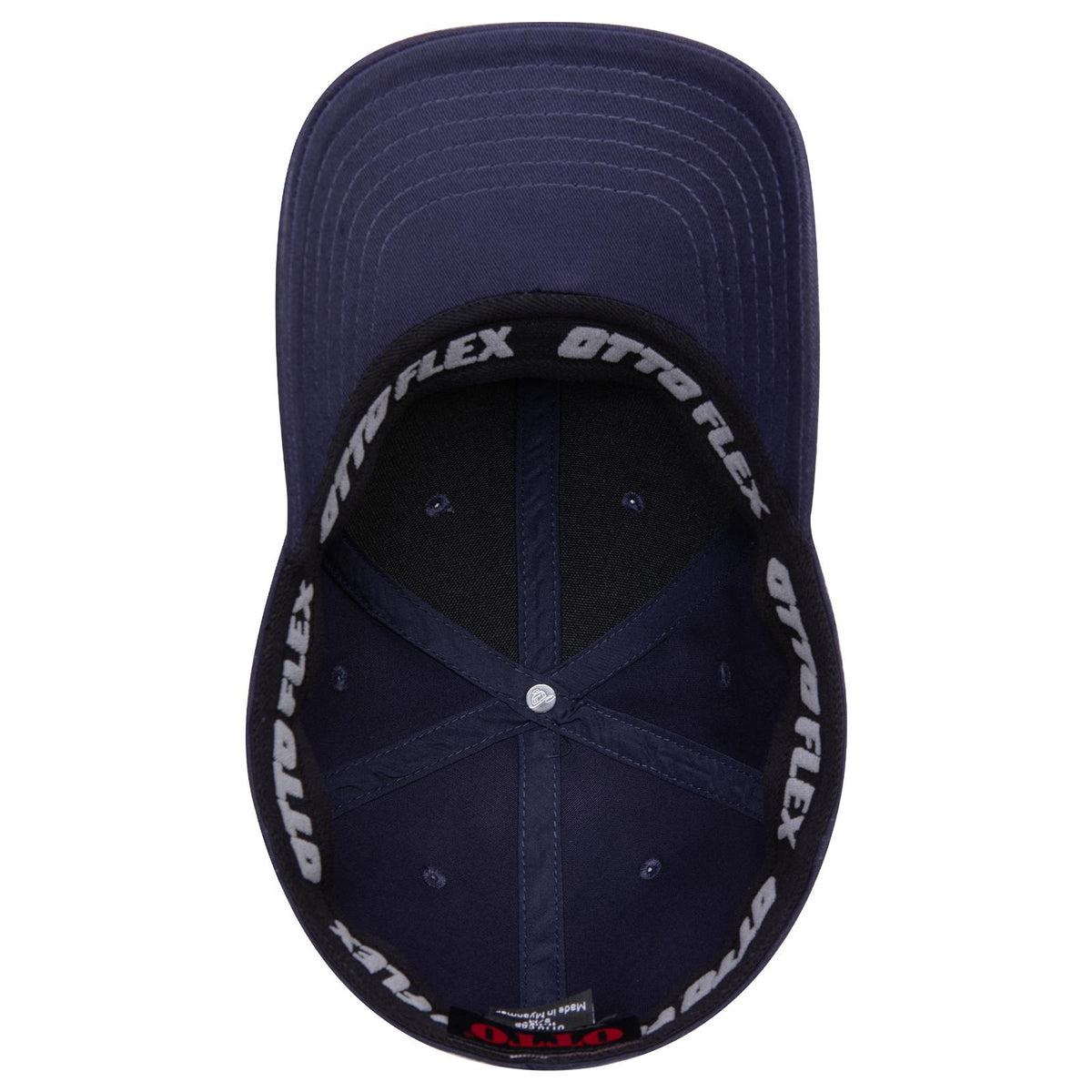 Inside View of 004 - Navy OTTO CAP "OTTO FLEX" Fitted 6 Panel Low Profile Baseball Cap