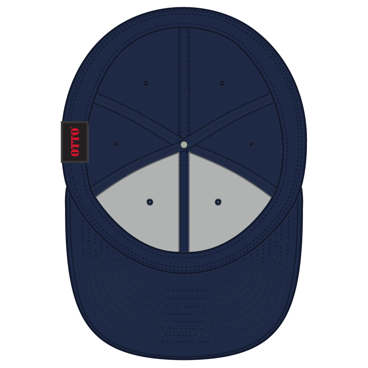 Inside View of 004 - Navy OTTO CAP "OTTO FLEX" Fitted 6 Panel Low Profile Baseball Cap