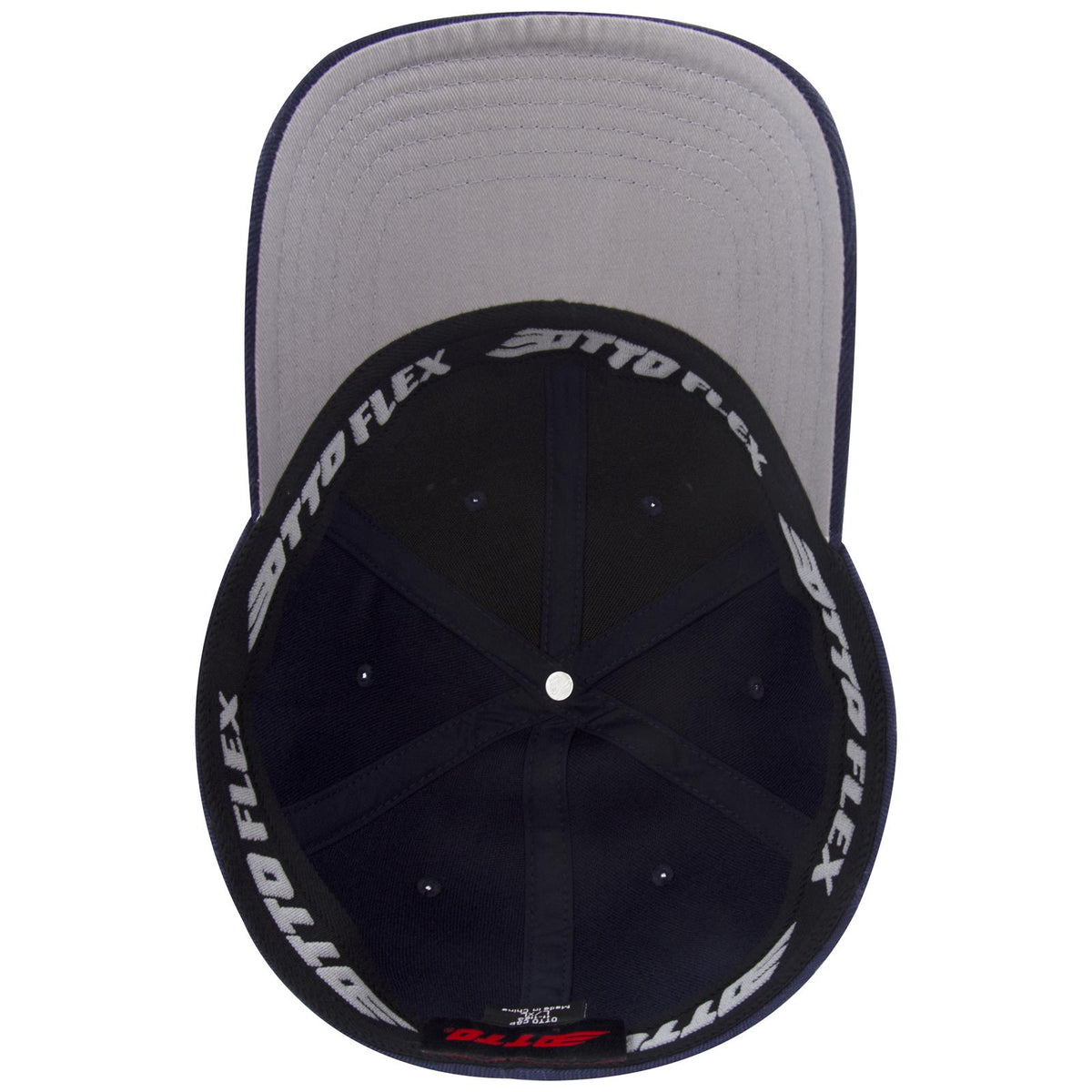 Inside View of 004 - Navy OTTO CAP "OTTO FLEX" Fitted 6 Panel Low Profile Baseball Cap