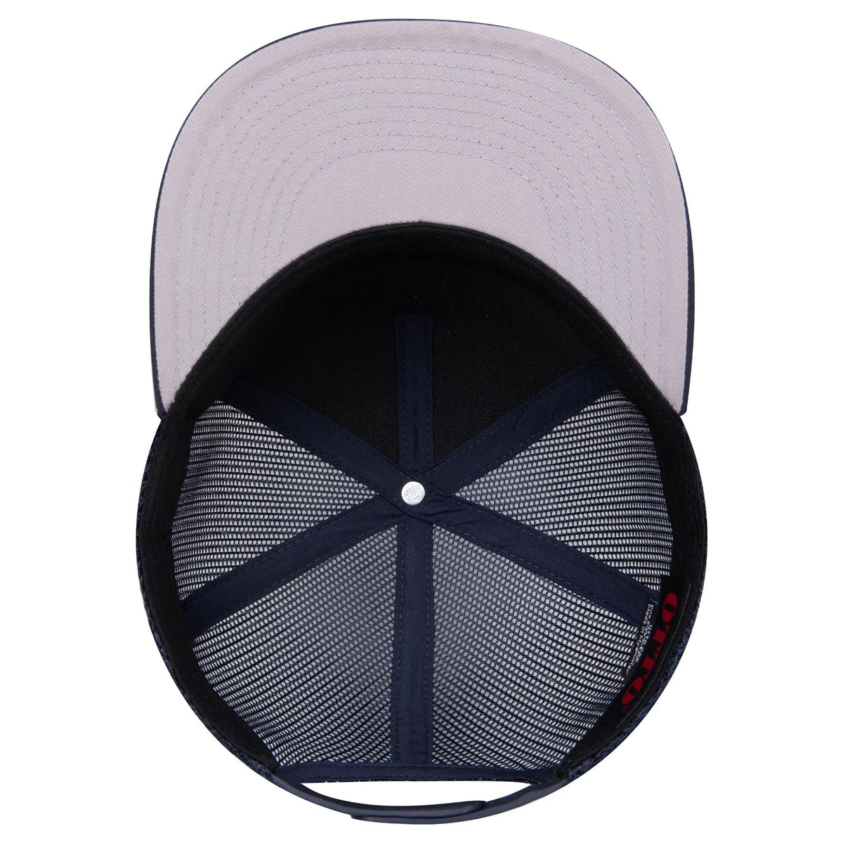 Inside View of 004 - Navy OTTO CAP "OTTO SNAP" 5 Panel Pro Style Mesh Back Trucker Snapback Hat